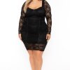 Little Black Styles Curvy Sense | Plus Size Loxley Corset Lace Dress Black