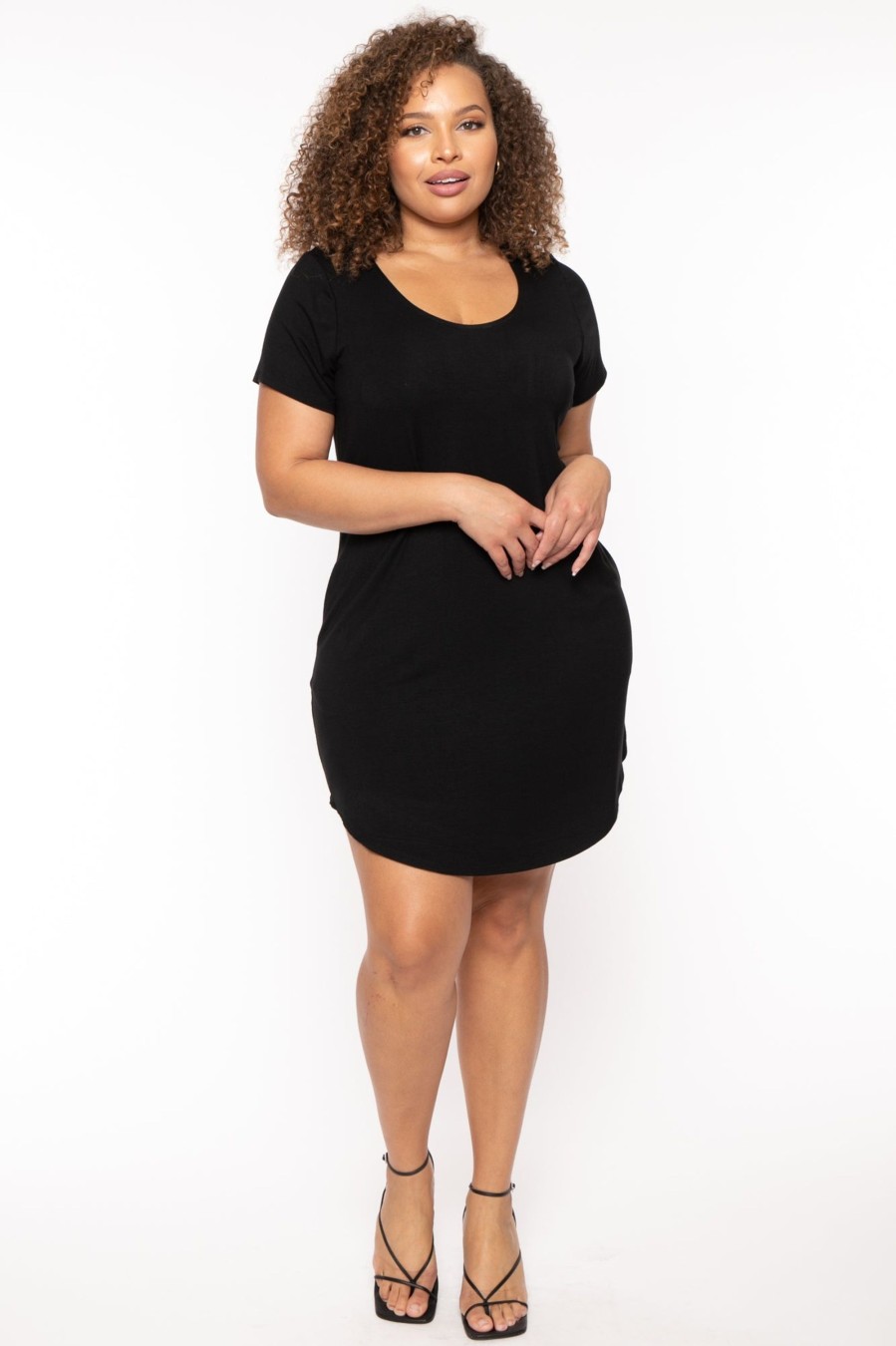 Little Black Styles Curvy Sense | Plus Size Raven Tee Shirt Dress Black