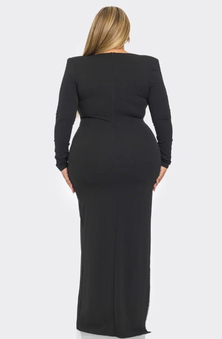 Dresses Banjul | Plus Size Sasha 2 Pcs Bodysuit And Dress Set Black