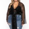 Little Black Styles GEE GEE | Plus Size Carolann Sequin Beaded Top Black