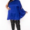 Dresses The Curve LA | Plus Size Ria One Shoulder Mini Dress Royal Blue