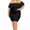 Little Black Styles Curvy Sense | Plus Size Rosalinda Frill Lace Dress Black