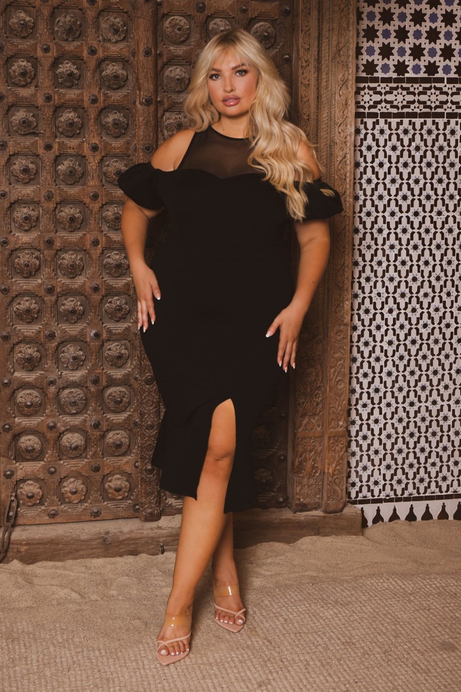 Little Black Styles Curvy Sense | Plus Size Magalie Bodycon Dress Black