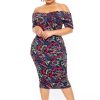 Dresses Curvy Sense | Plus Size Lydia Graffiti Dress Black