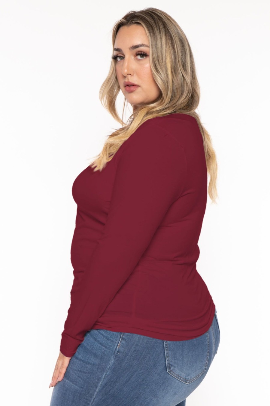 Tops CULTURE CODE | Plus Size Della Asymmetric Neck Top Wine