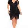 Little Black Styles Curvy Sense | Plus Size Mamacita Fringe Dress Black