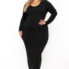 Dresses CULTURE CODE | Plus Size Carlette Bodycon Maxi Dress Black