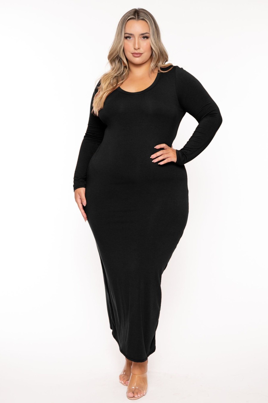 Dresses CULTURE CODE | Plus Size Carlette Bodycon Maxi Dress Black