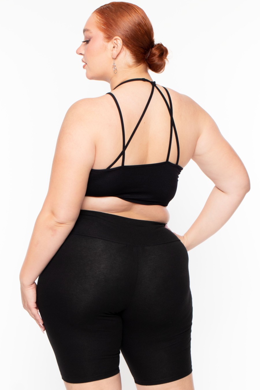 Bottoms Ambiance | Plus Size Biker Short Black