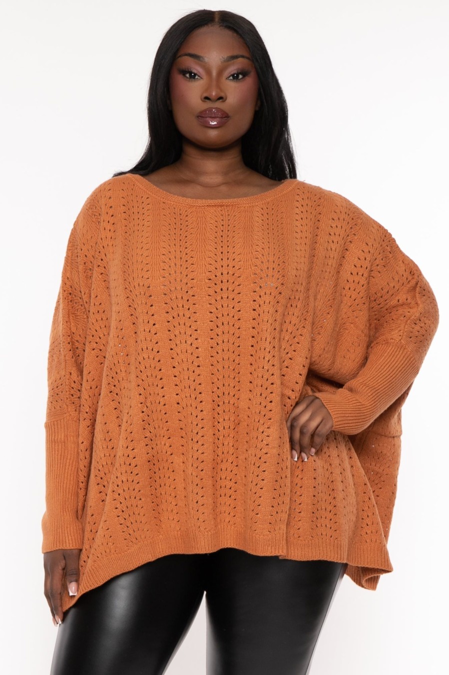 Tops 143 | Plus Size Essi Oversize Sweater Rust