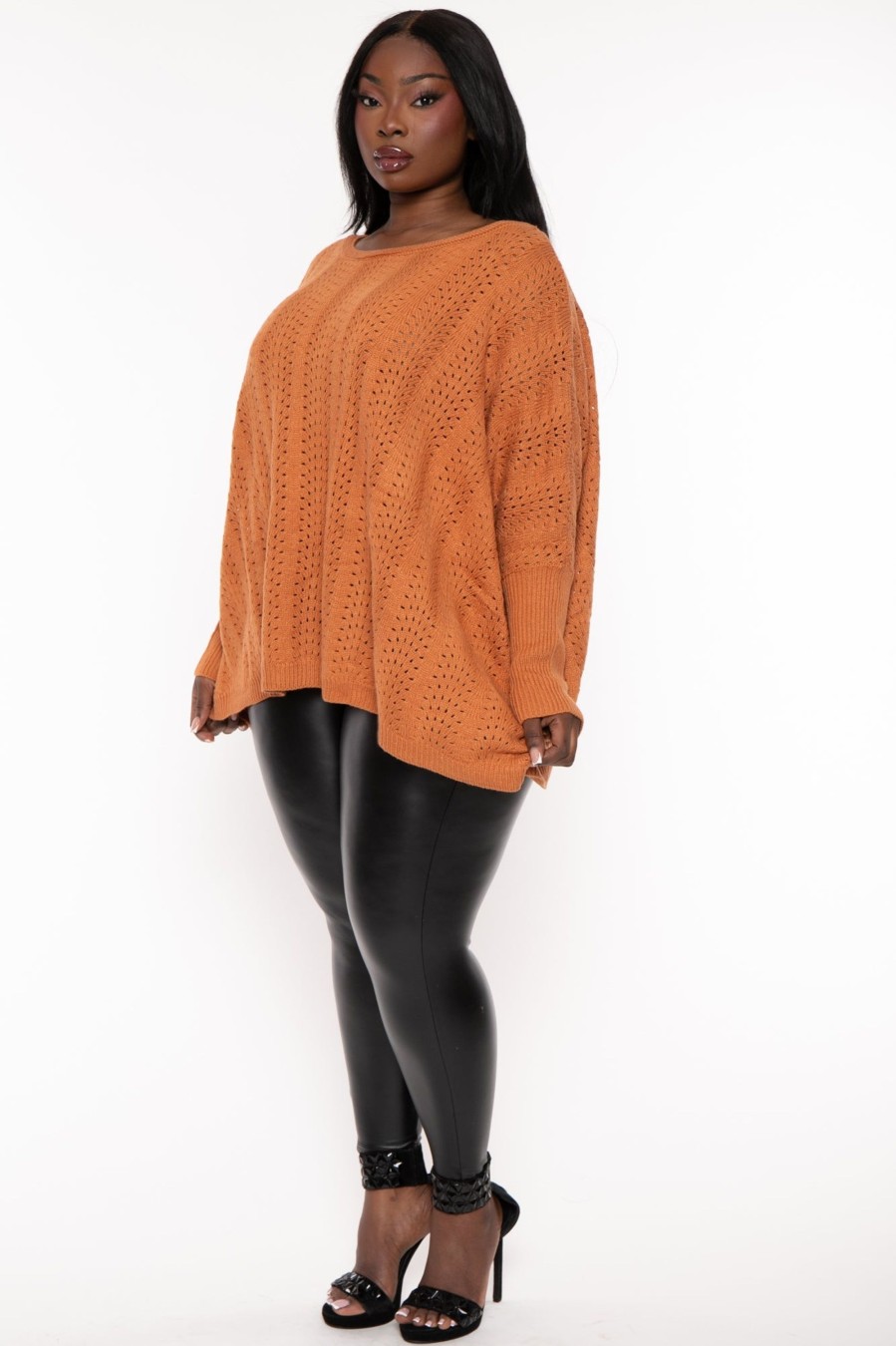 Tops 143 | Plus Size Essi Oversize Sweater Rust