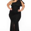 Dresses SYMPHONY | Plus Size Chanel Glitter Maxi Gown Black