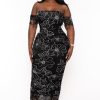 Little Black Styles Curvy Sense | Plus Size Aissa Ruched Mesh Maxi Dress Black