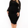 Little Black Styles Curvy Sense | Plus Size Juliette Ribbed Midi Dress Black