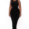 Dresses Gibiu | Plus Size Sia Ruched Bodycon Dress Black