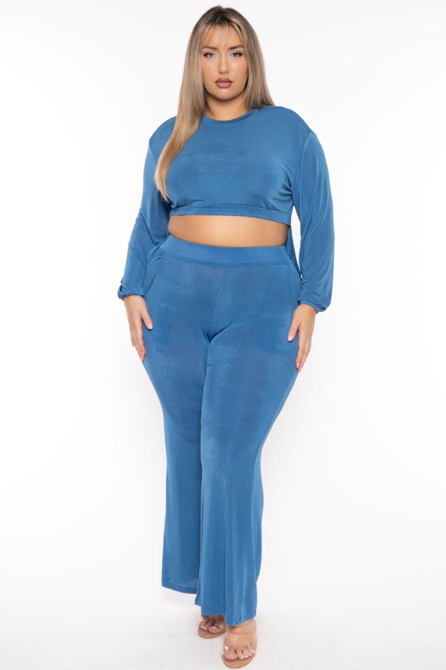 Matching Sets CHICCTHY TOP | Plus Size Dorian 2Pc Matching Set Blue