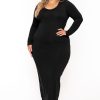 Little Black Styles CULTURE CODE | Plus Size Carlette Bodycon Maxi Dress Black