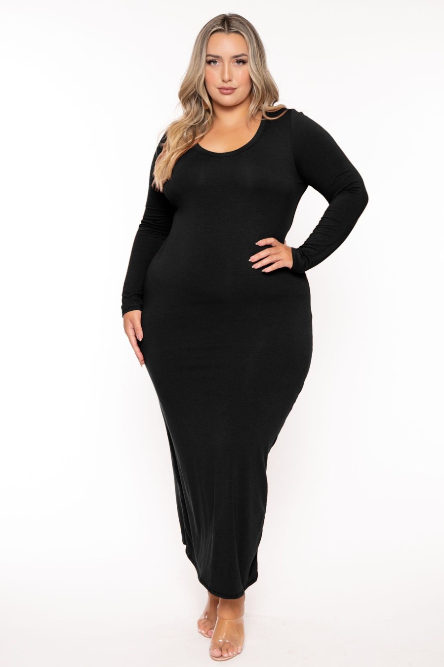 Little Black Styles CULTURE CODE | Plus Size Carlette Bodycon Maxi Dress Black