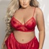 Intimates DOONA DI CAPRI | Plus Size Siren Bralette And Short Lingerie Set Red