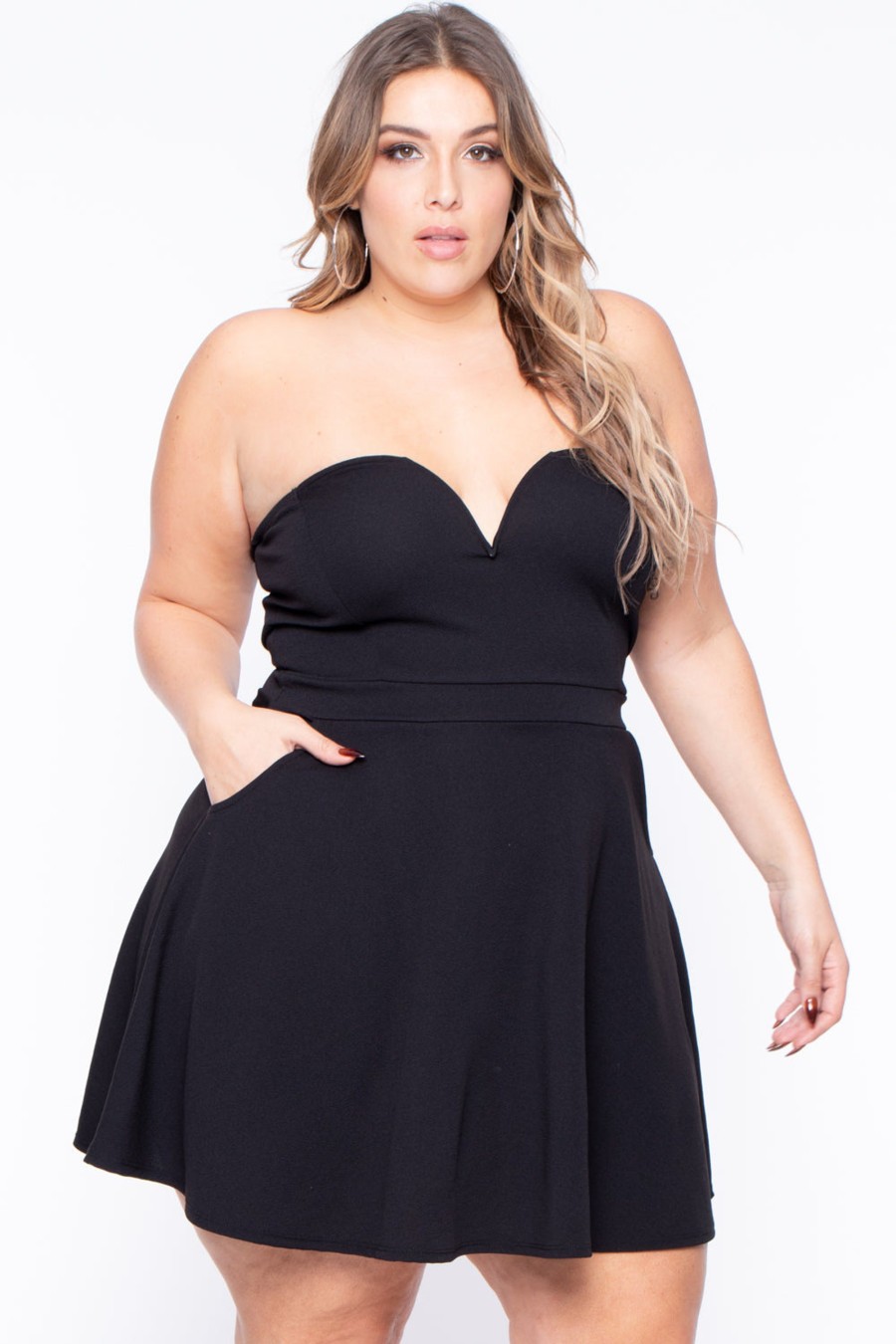 Little Black Styles Curvy Sense | Plus Size Amaryllis Flare Dress Black