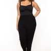 Little Black Styles Curvy Sense | Plus Size Chelly Smocked Jumpsuit Black