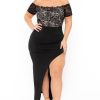 Little Black Styles Curvy Sense | Plus Size Layla Lace Top Maxi Dress Black