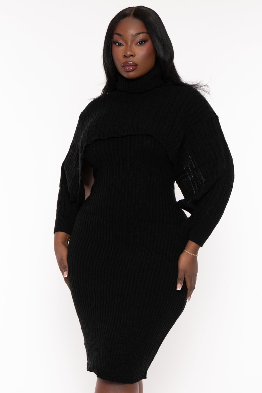 Matching Sets sweaterland | Plus Size Joyce Sweater Matching Set Black