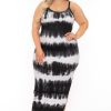 Dresses Curvy Sense | Plus Size Molly Tie Dye Cami Maxi Dress Black