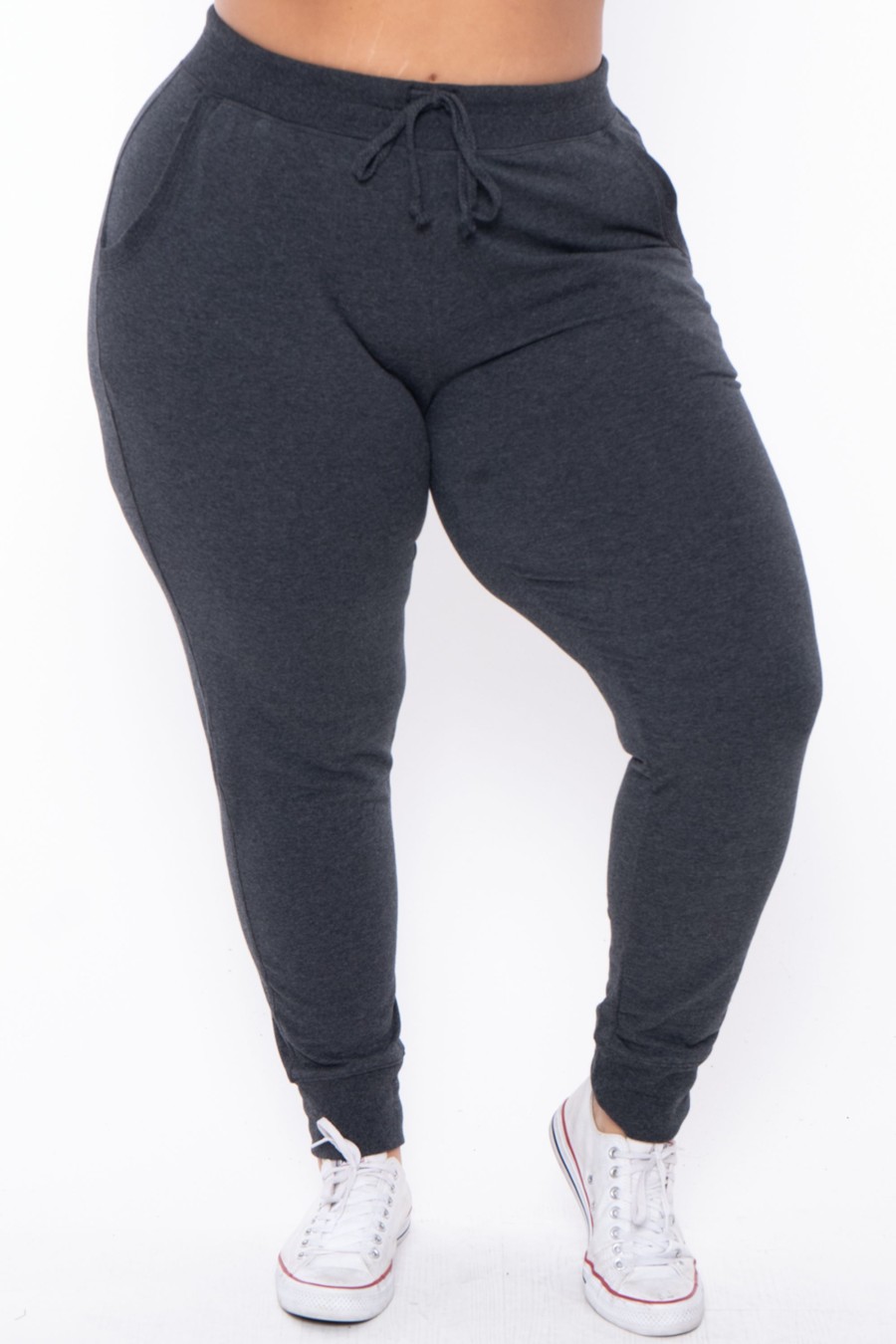 Bottoms Ambiance | Plus Size Sweat Jogger Charcoal