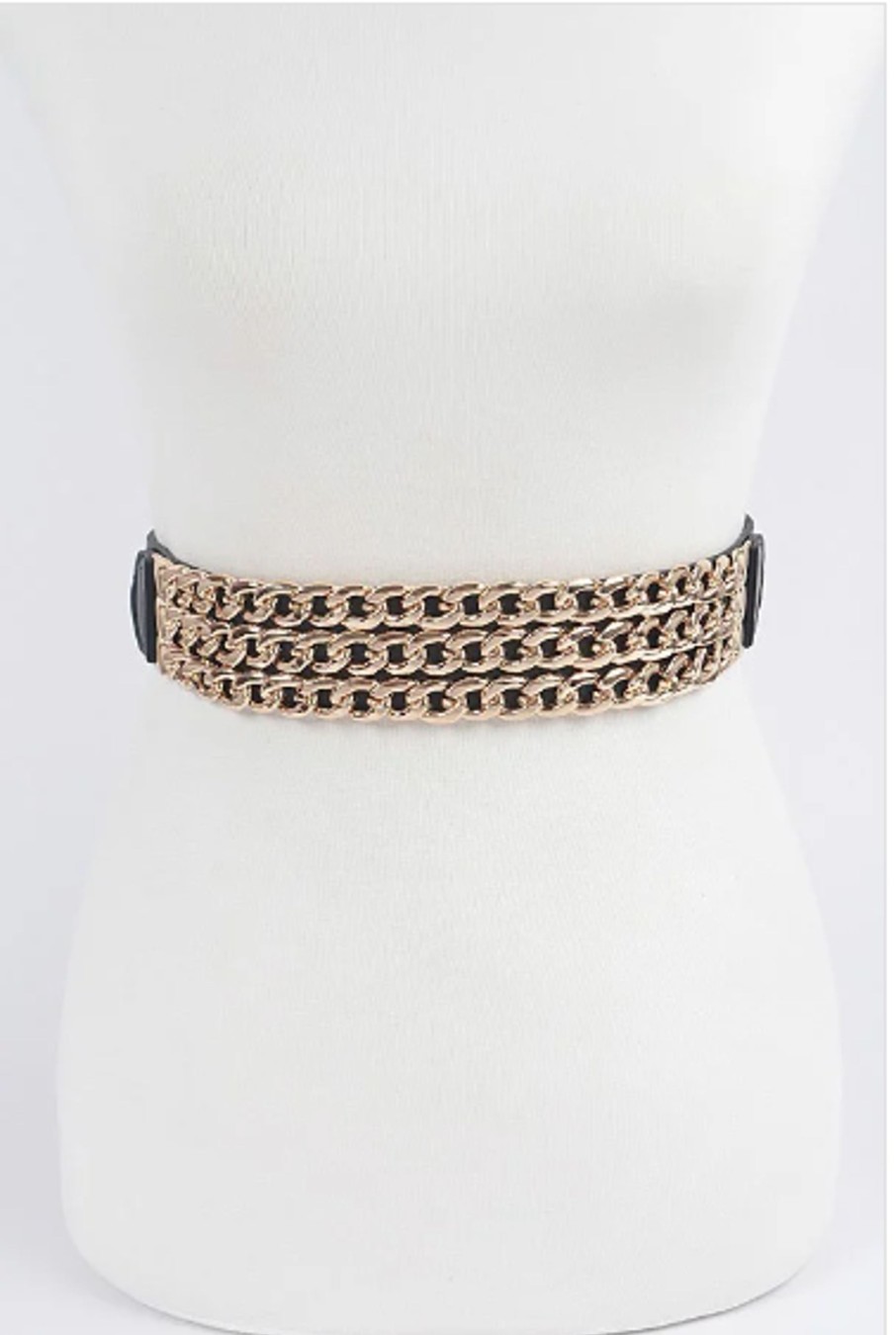 Accessories Hu0026D | Plus Size Multi Layered Chain Elastic Belt Gold