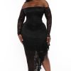 Dresses Curvy Sense | Plus Size Zaida Lace Maxi Dress Black