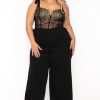 Little Black Styles Curvy Sense | Plus Size Esme Lace Top Jumpsuit Black