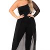 Little Black Styles Curvy Sense | Plus Size Baylin Overlay Jumpsuit Black