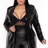 Outerwear GIBIU | Plus Size Faux Crocodile Jacket Black