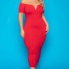 Dresses Curvy Sense | Plus Size Ari Bodycon Dress Red