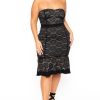 Dresses Curvy Sense | Plus Size Laurie Embroidered Lace Dress Black