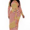 Dresses The Curve LA | Plus Size Akrisna Printed Midi Dress Coral