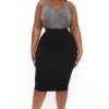 Little Black Styles Curvy Sense | Plus Size Audette Stretch Midi Skirt Black