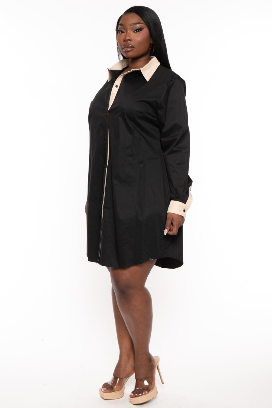 Little Black Styles Goodtime USA | Plus Size Faneli Tunic Dress Black