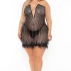 Dresses Aria Romance | Plus Size Leilania Sheer Bodycon Dress Black