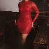 Dresses Curvy Sense | Plus Size Citlali Sequins Dress Red