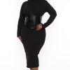 Little Black Styles Goodtime USA | Plus Size Darletta Corset Midi Dress Black