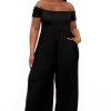 Little Black Styles Curvy Sense | Plus Size Eileen Off The Shoulder Jumpsuit Black