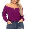 Tops Bluebell | Plus Size Aryana Cross Over Top Magenta