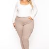 Bottoms Wax Jean | Plus Size Cargo Skinny Leg Pants Khaki