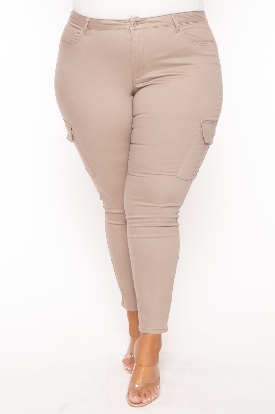 Bottoms Wax Jean | Plus Size Cargo Skinny Leg Pants Khaki