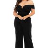 Jumpsuits & Rompers SYMPHONY | Plus Size Amber Off The Shoulder Jumpsuit Black