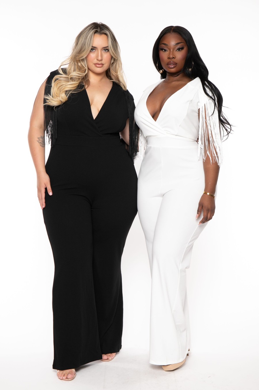 Little Black Styles SYMPHONY | Plus Size Lilybeth Fringe Jumpsuit Black