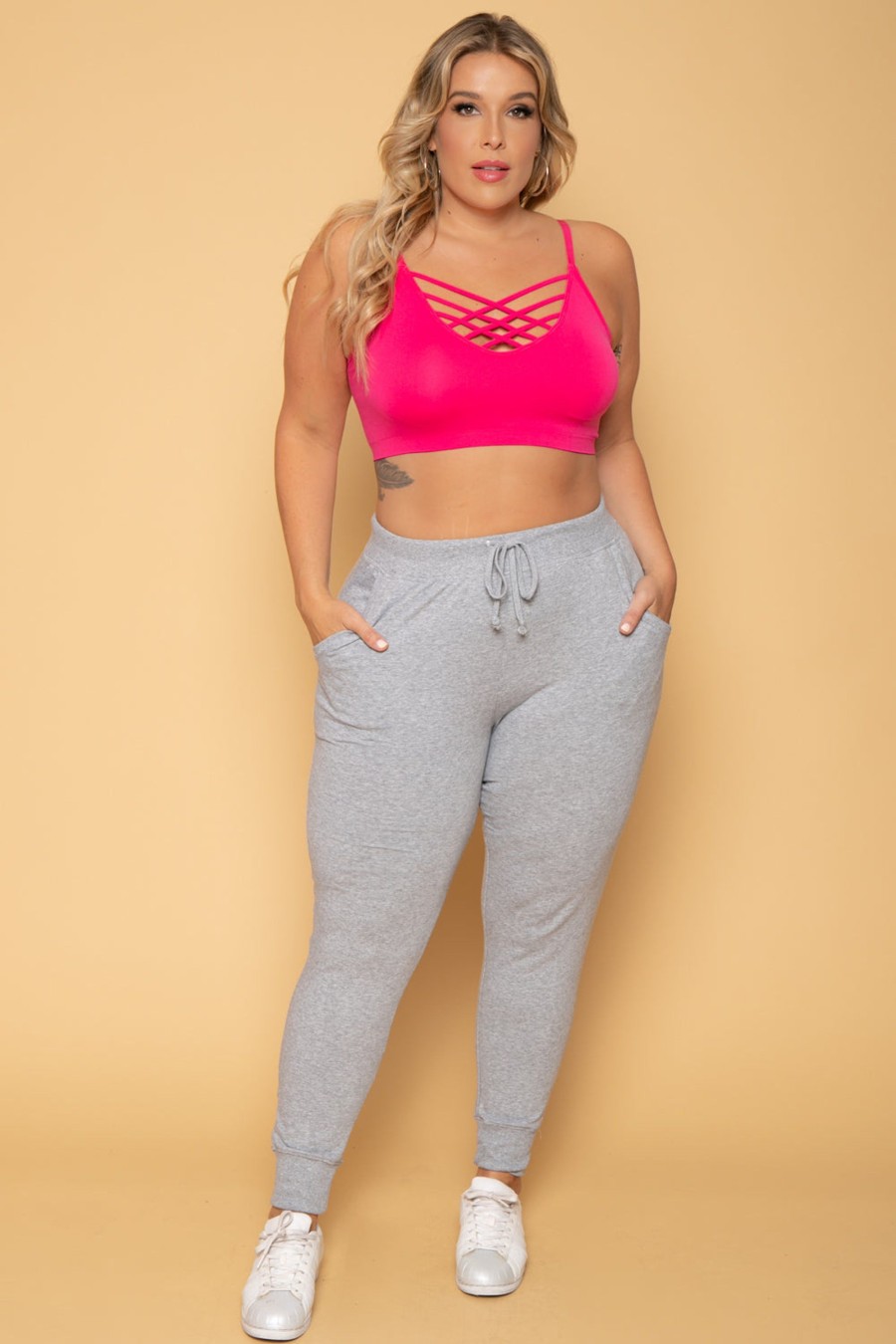 Bottoms Ambiance | Plus Size Sweat Jogger Heather Grey