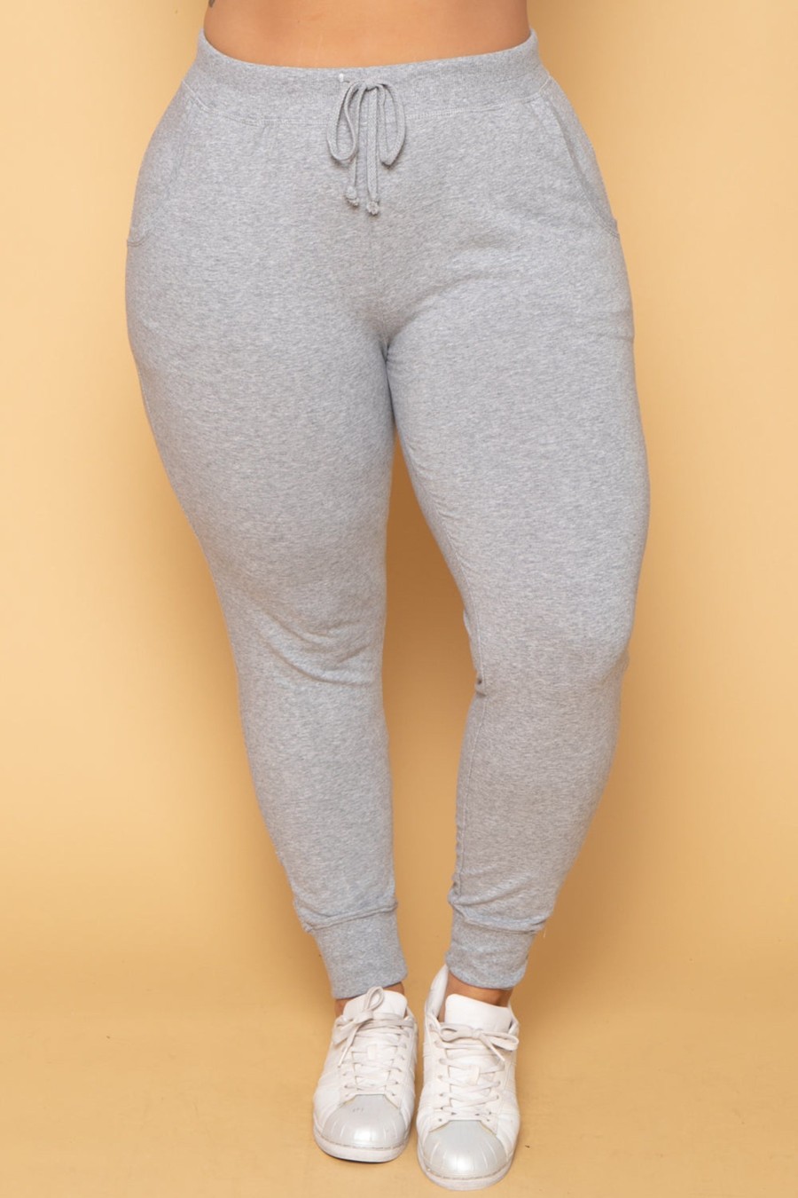 Bottoms Ambiance | Plus Size Sweat Jogger Heather Grey